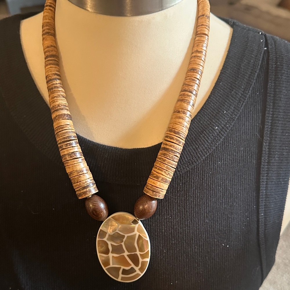 Natural Brown Beaded Necklace